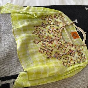 Coniglio Palm Beach Embellished Lime Green Top